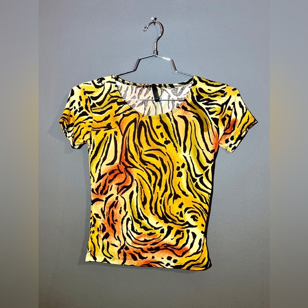 Vintage Animal Print Silk Top Brand: Ivory